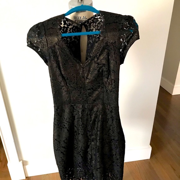 black gold lace dress